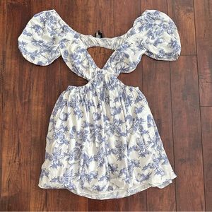 Bardo Eden Cut Out Mini Dress Blue Florl M